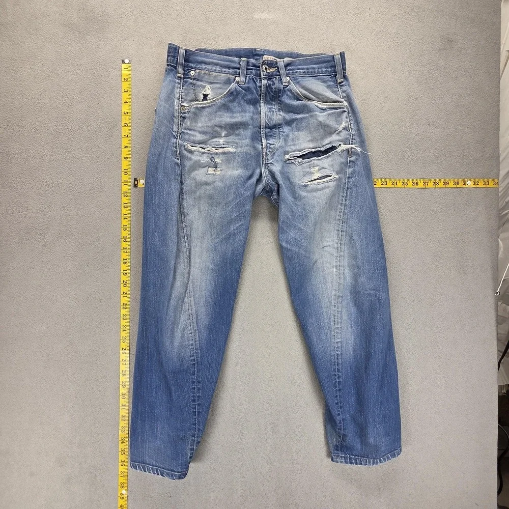 Vintage Levis Engineered Jeans Mens 31x27 Blue Twisted Button Fly Thrashed